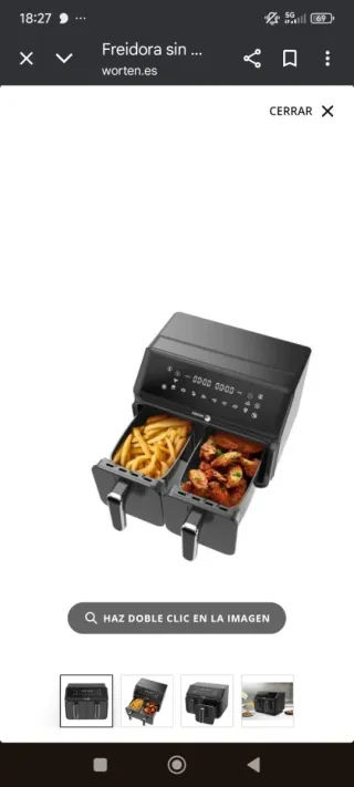 Freidora Fagor Airfryer Doble