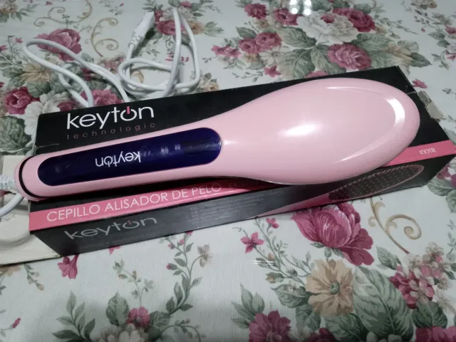 Cepillo Alisador Keyton Eléctrico Rosa y Negro
