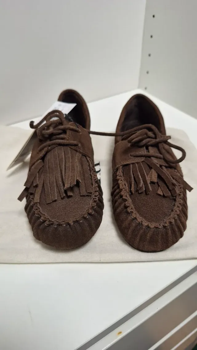 Mocasines Zara Ante Marrón Talla 34 Nuevos