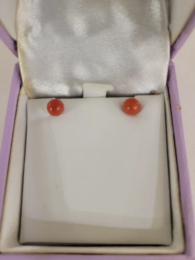 Orecchini Oro 18kt e Corallo Sardo