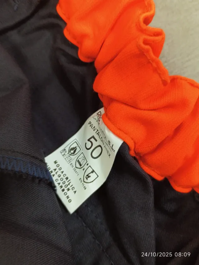 Pantalón de trabajo negro y naranja 