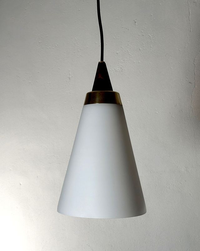 Lampadario modernariato vetro smerigliato anni '60