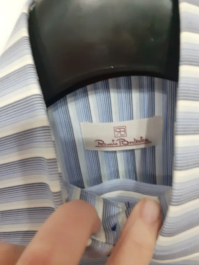 Camicia uomo righe azzurre e bianche