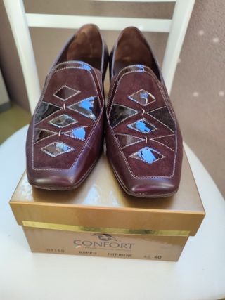 Scarpe donna Confort nappa marrone tg 40