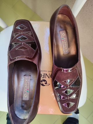 Scarpe donna Confort nappa marrone tg 40