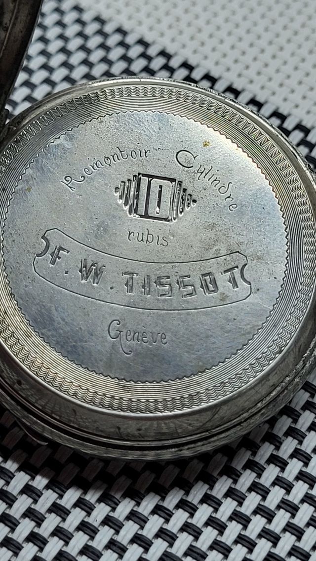 Reloj de bolsillo plata carga manual