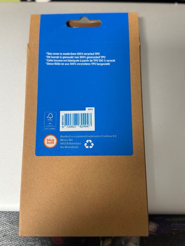 Custodia riciclata blu per iPhone 15