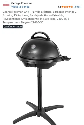 Grill parrilla Eléctrica George Foreman Interior/E