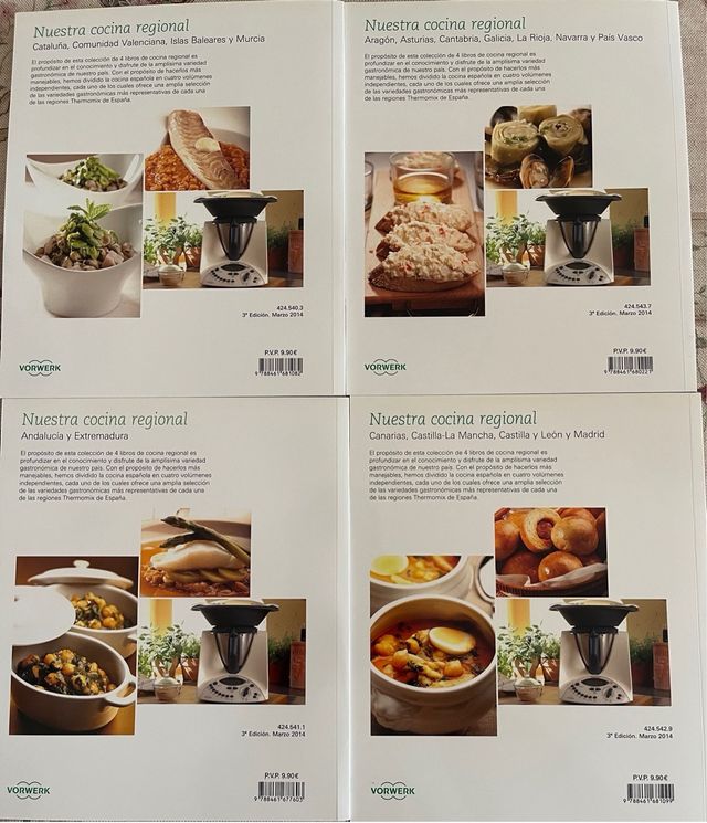 Lote de 4 libros Thermomix Nuestra cocina regional