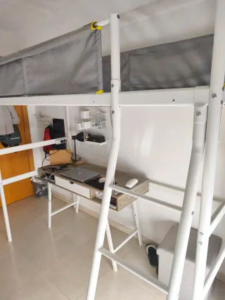 Letto a castello alto Ikea bianco e grigio