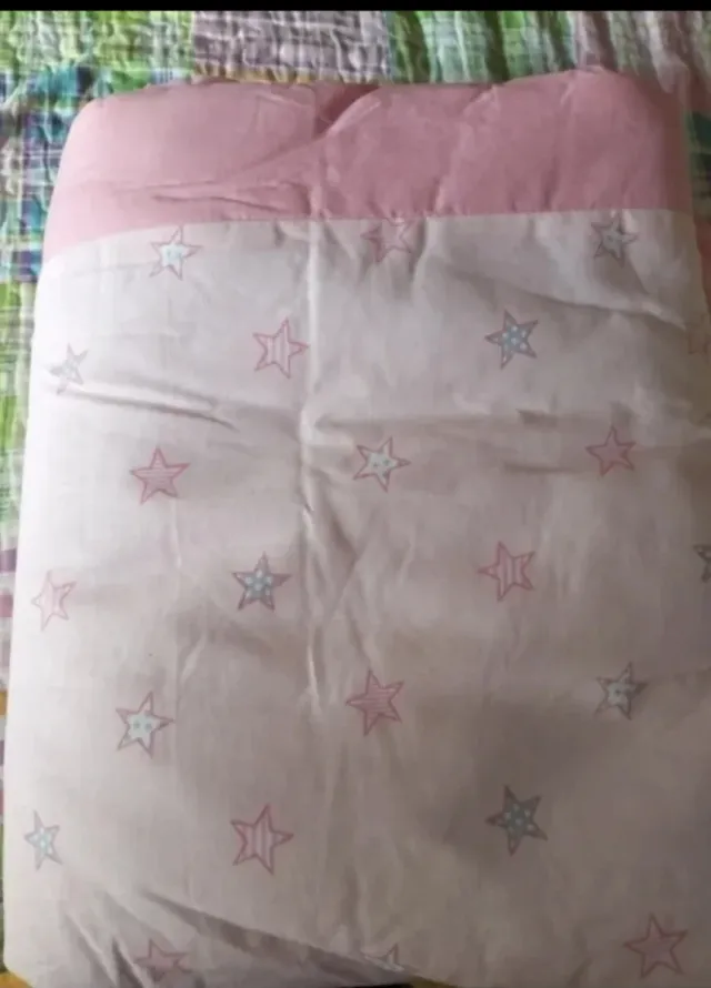 Colcha Cuna Estrellas Rosa