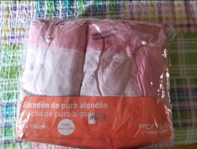 Colcha Cuna Estrellas Rosa