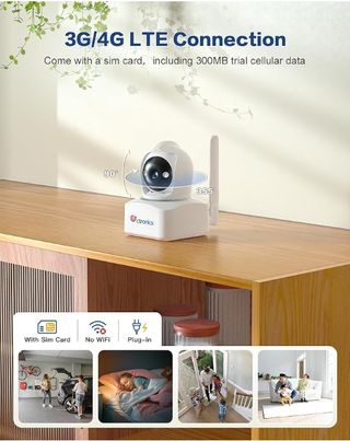 Ctronics 4MP 3G 4G LTE Cámara Vigilancia Interior