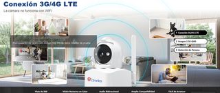 Ctronics 4MP 3G 4G LTE Cámara Vigilancia Interior