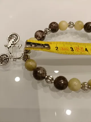 Bracciale pietre dure naturali con ciondolo bici