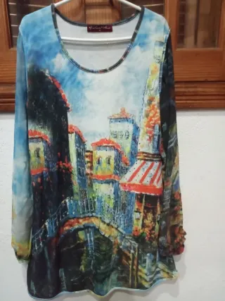 Vestido Sweet Miss manga larga XL estampado