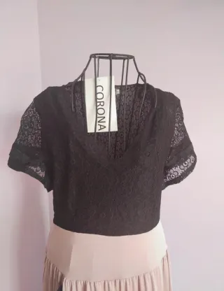 Vestido Negro y marrón.