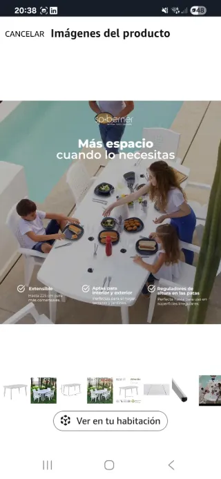 Nueva mesa extensible de jardín