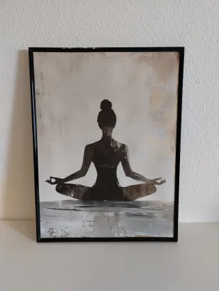 Lienzo mujer meditando