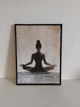 Lienzo mujer meditando