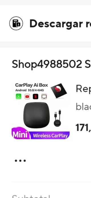 CarPlay Ai Box Android 10.0 4+64G