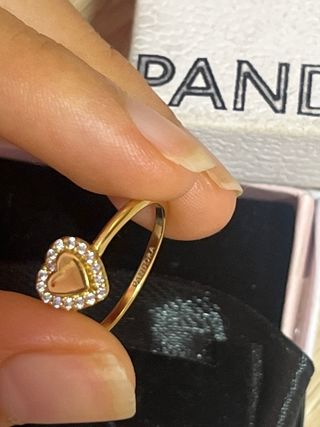 Anillo Pandora Corazón Dorado