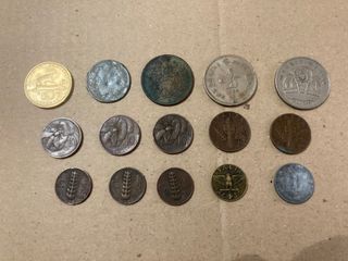 Lote 15 monedas antiguas extranjeras