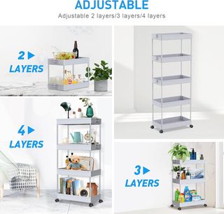 Carro Almacenamiento 5 Niveles Gris