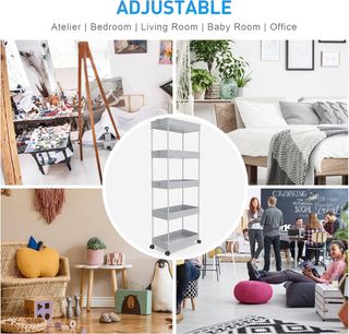 Carro Almacenamiento 5 Niveles Gris