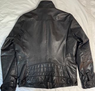 Cazadora Cuero Hugo Boss Negra