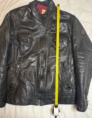 Cazadora Cuero Hugo Boss Negra