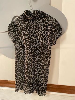 Blusa Zara Animal Print Manga Corta