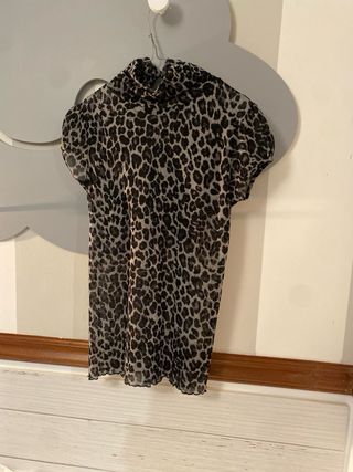 Blusa Zara Animal Print Manga Corta