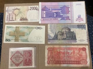 6 Billetes Extranjeros