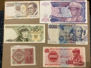 6 Billetes Extranjeros