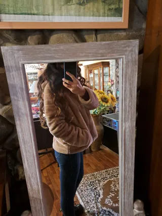 Pelliccia ecologica beige/rosa taglia unica