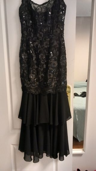 Vestido de fiesta negro lentejuelas