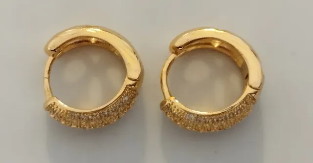 Pendientes Oro 18K Bañados Circonitas