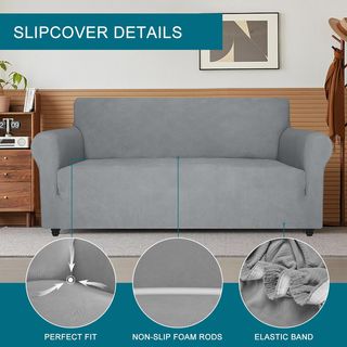 Copridivano elasticizzato grigio