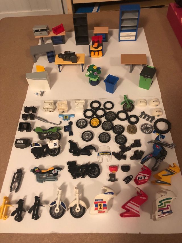Playmobil Lote Motos y Accesorios pilotos
