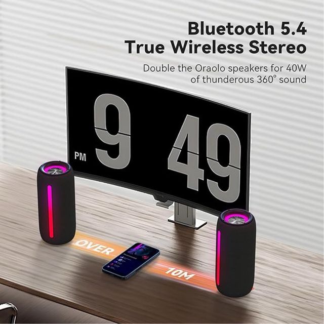 Altavoz Bluetooth Portátil Oraolo Negro Multicolor