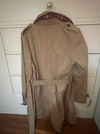 Gabardina Beige con Forro Multicolor