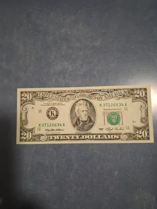 Billete de 20 dólares USA. 1993.