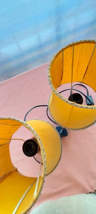 Coppia lampade Comodino Giallo Ocra