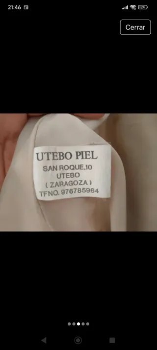 Chaqueta de cuero beige