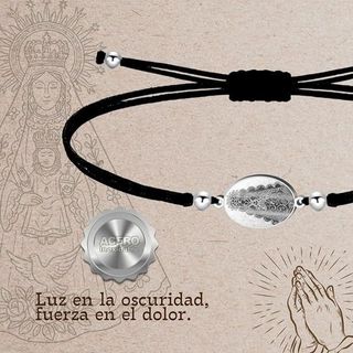 Pulsera Virgen del Rocío hilo negro