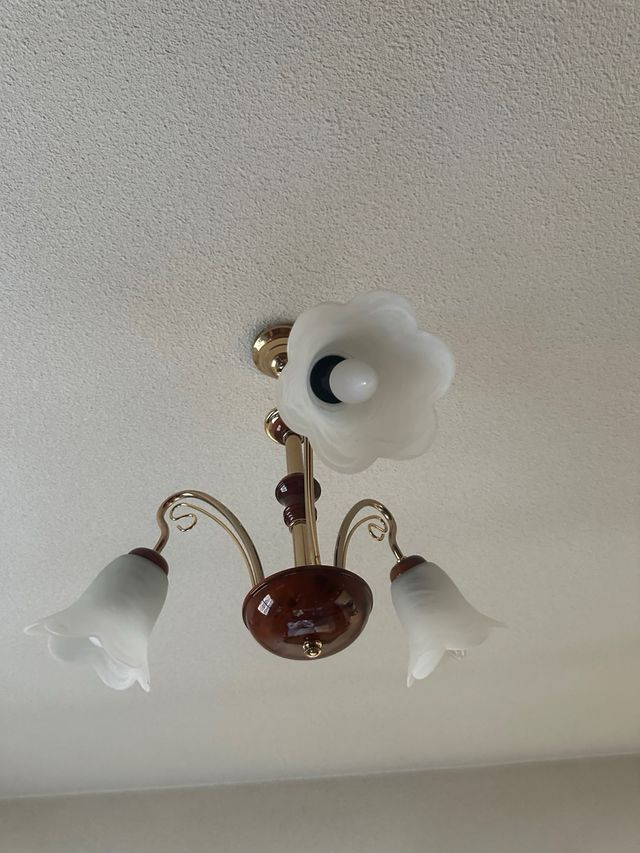 Araña de techo madera y metal