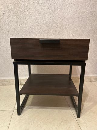 Mesita de noche Ikea madera y metal