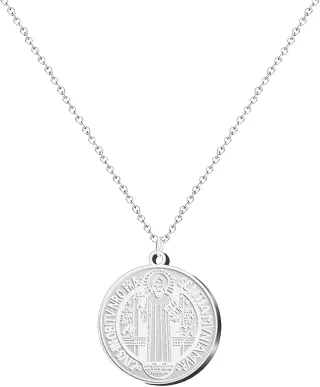 Colgante San Benito Acero | Protección y Fe