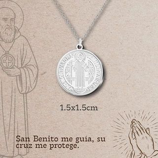 Colgante San Benito Acero | Protección y Fe